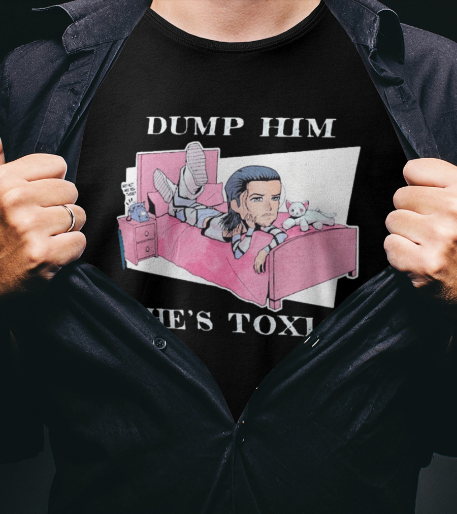 Dump Him He's Toxic Cartoon Kit Wilson WWE T-Shirt