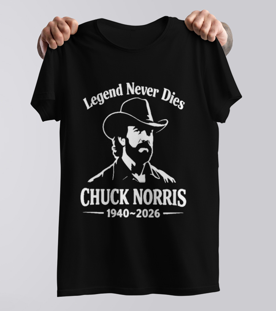 Legend Never Dies Chuck Norris 1940 2026 Cowboy Hat T-Shirt