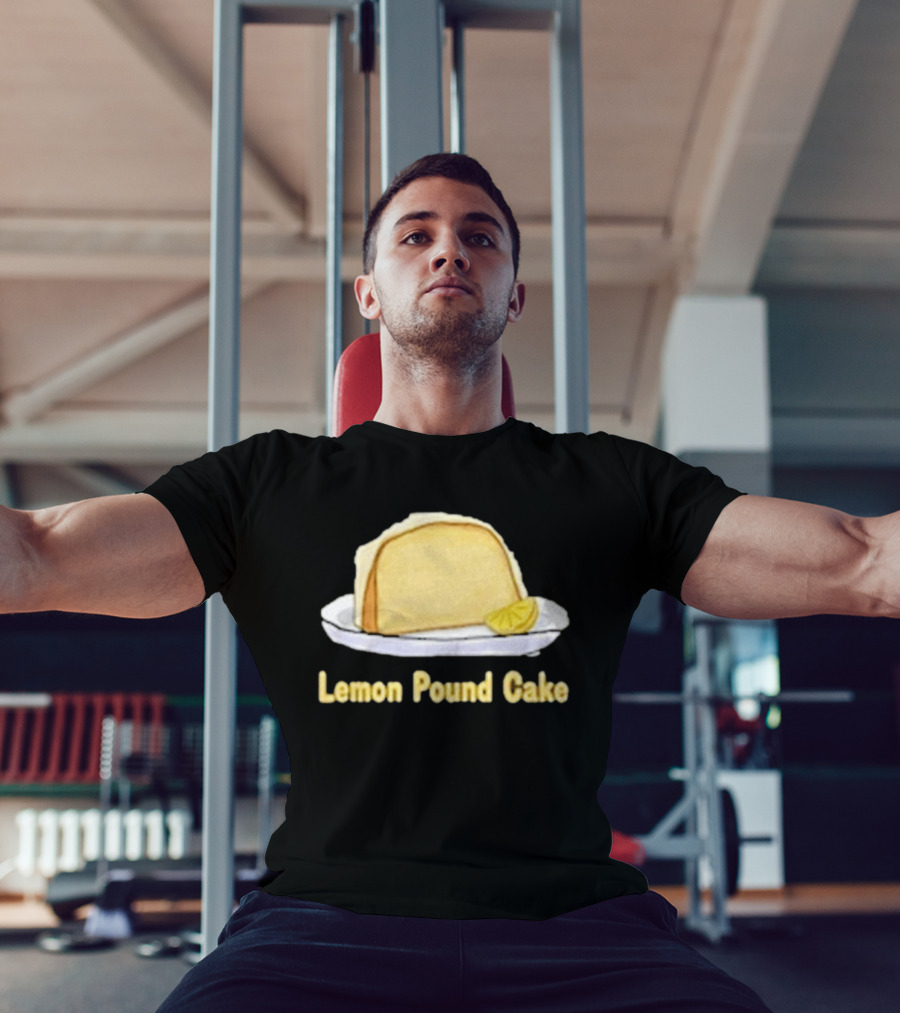 Lemon Pound Cake Slice On Plate With Lemon Wedge T-Shirt
