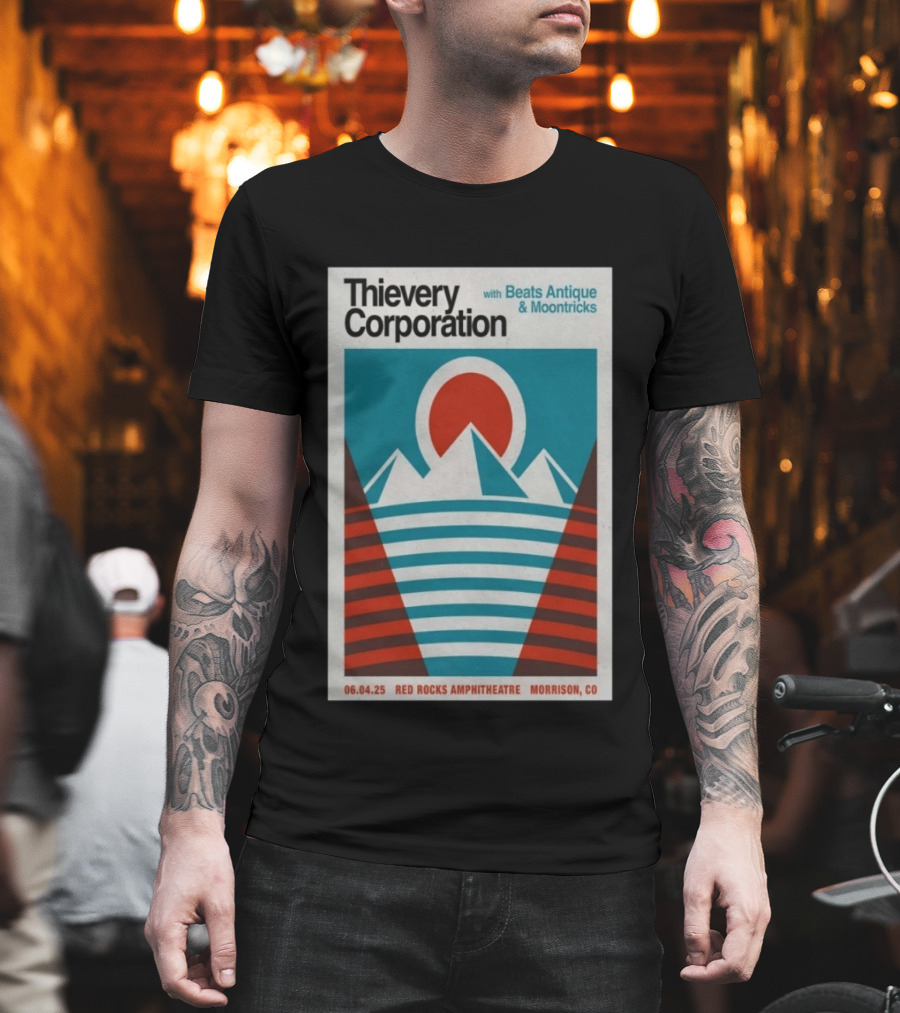 Thievery Corporation Red Rocks Amphitheatre 06 04 25 With Beats Antique Moontricks Morrison CO T-Shirt