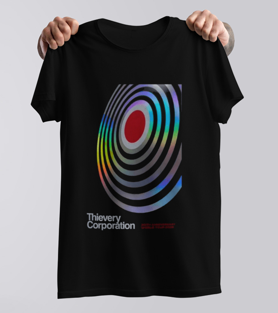 Thievery Corporation 30th Anniversary World Tour 2026 Target Rings T-Shirt