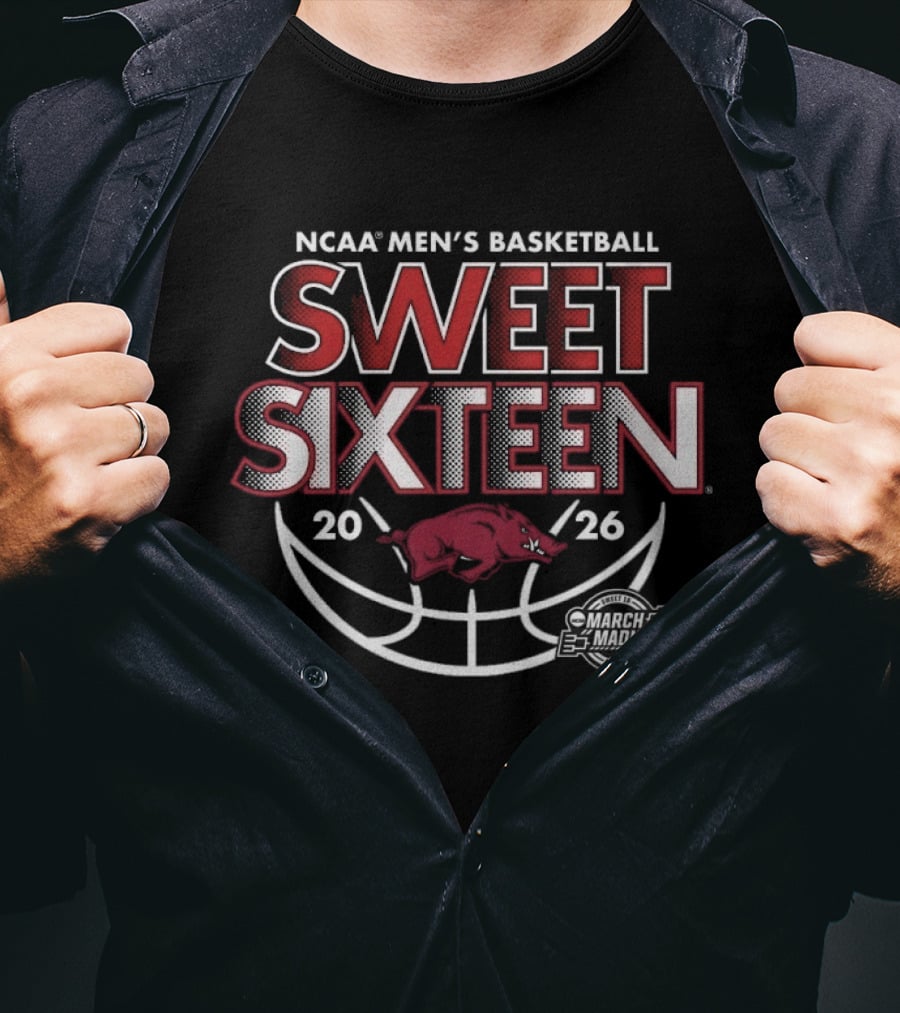NCAA Men's Basketball Sweet Sixteen Arkansas Razorbacks 2026 T-Shirt
