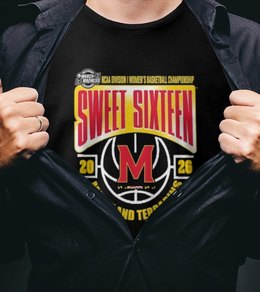 Maryland Terrapins Sweet Sixteen NCAA DI Women's Basketball March Madness 2026 T-Shirt