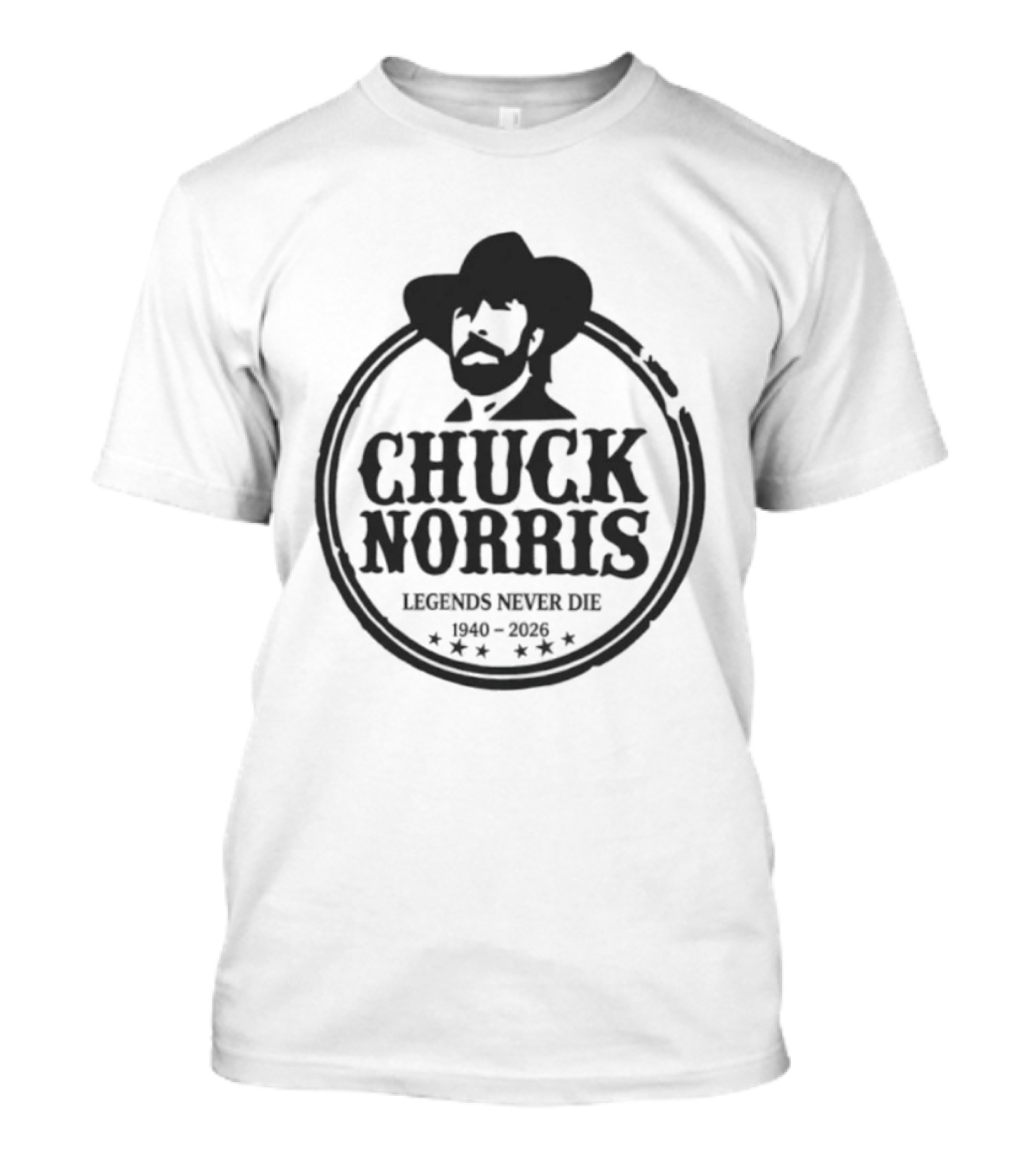 Chuck Norris Legends Never Die 1940 2004 Cowboy Image Stars T-Shirt