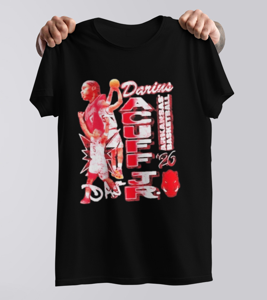 Darius Acuff Jr Arkansas Basketball Razorbacks '26 Crimson T-Shirt