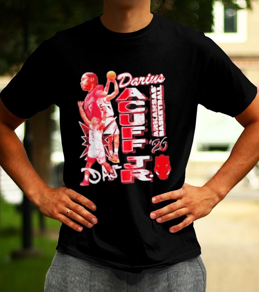 Darius Acuff Jr Arkansas Basketball Razorbacks '26 Crimson T-Shirt