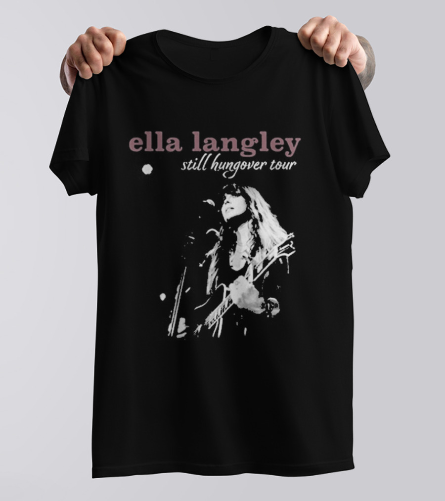 Ella Langley Still Hungover Tour Pink Textual T-Shirt