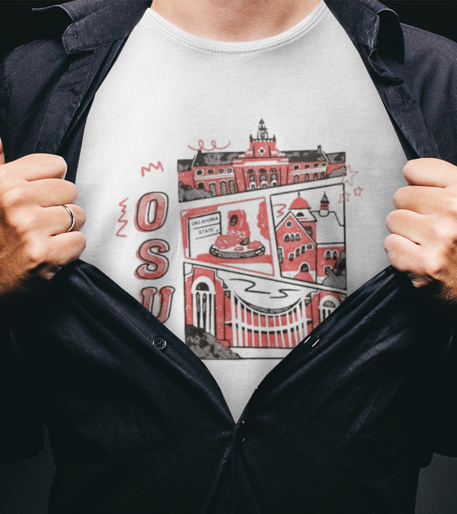 Oklahoma State Cowboys OSU University Landmarks T-Shirt