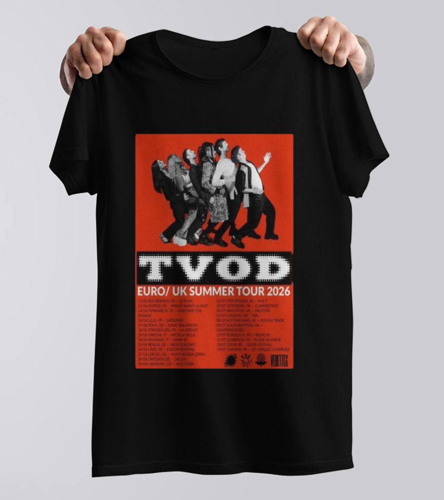 TVOD Euro UK Summer Tour 2026 Concert Dates And Cities T-Shirt