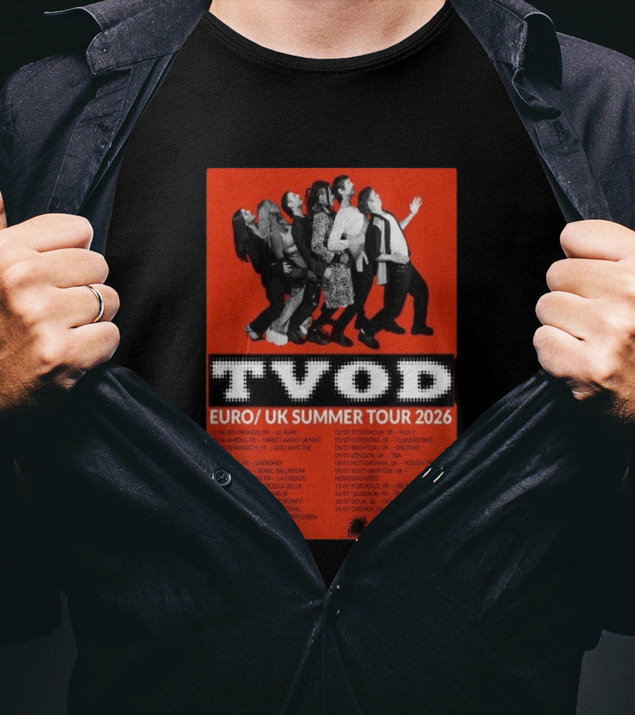 TVOD Euro UK Summer Tour 2026 Concert Dates And Cities T-Shirt