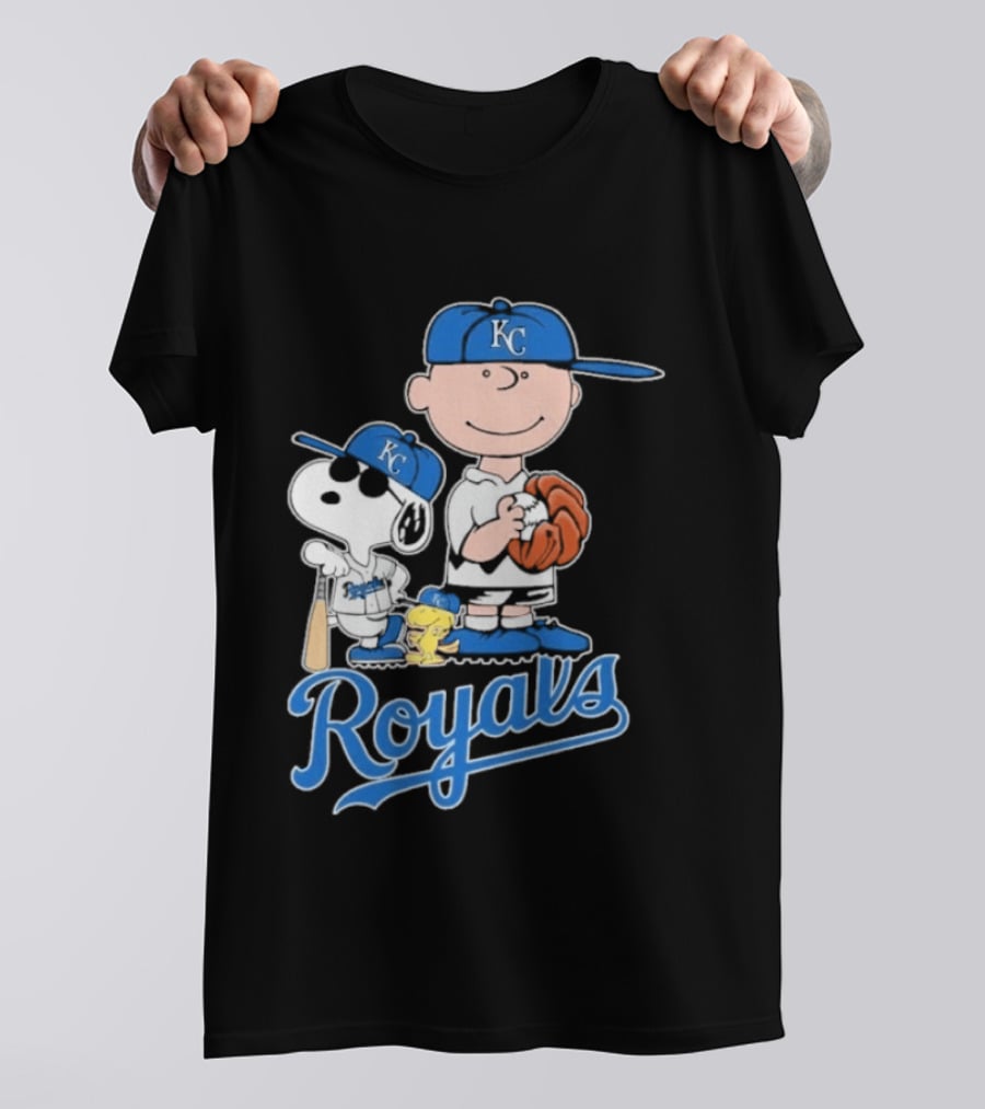 2026 Royals Snoopy Charlie Brown Kansas City Baseball T-Shirt