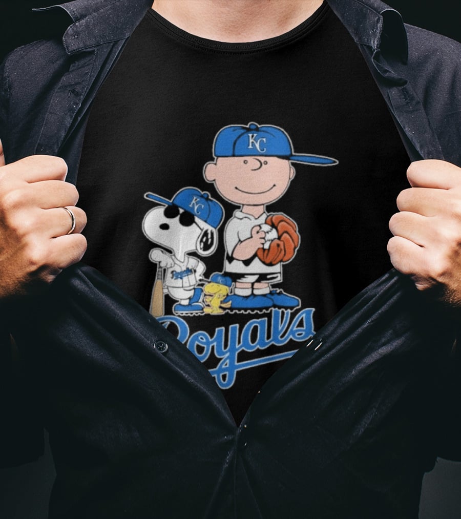2026 Royals Snoopy Charlie Brown Kansas City Baseball T-Shirt
