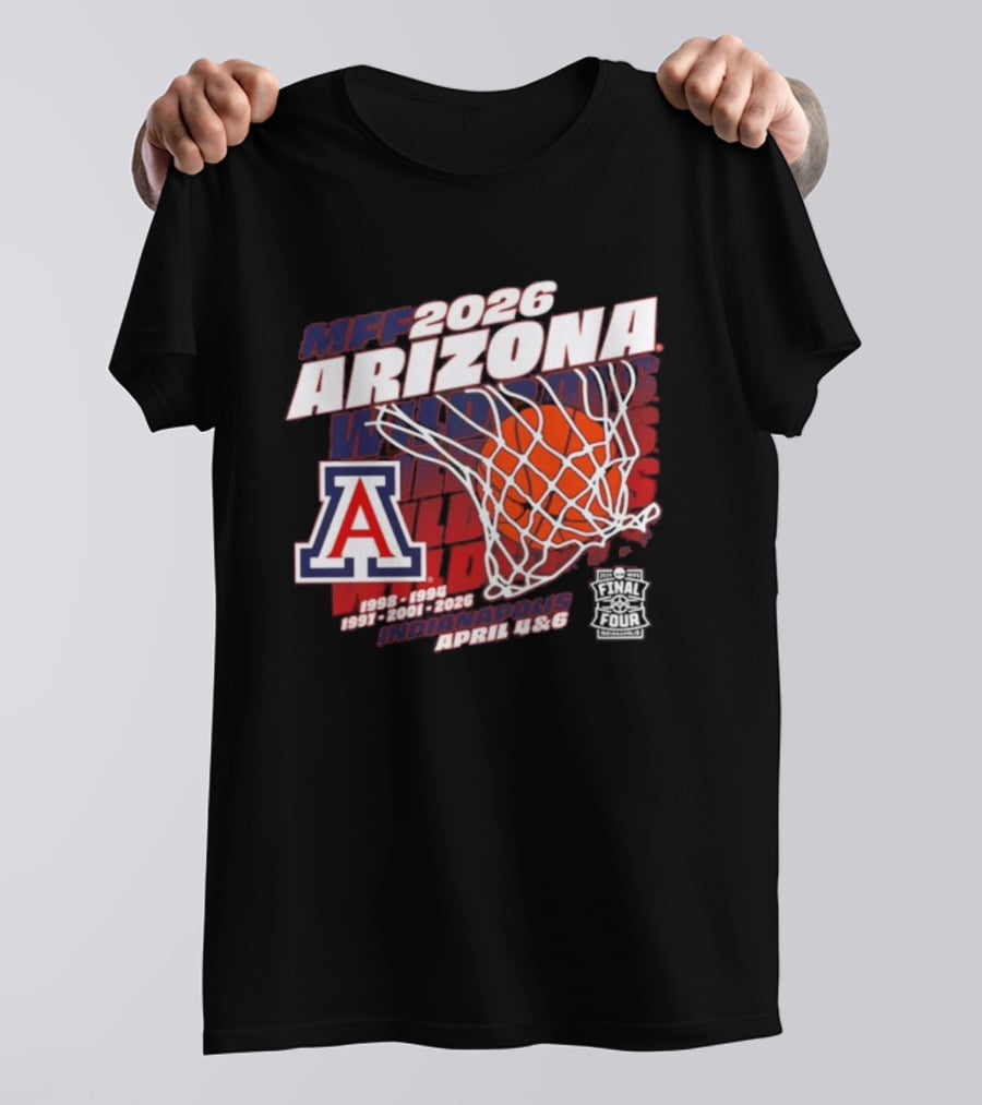 MFF 2026 Arizona Wildcats Final Four Indianapolis April Dates T-Shirt