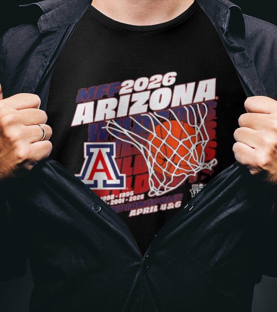 MFF 2026 Arizona Wildcats Final Four Indianapolis April Dates T-Shirt