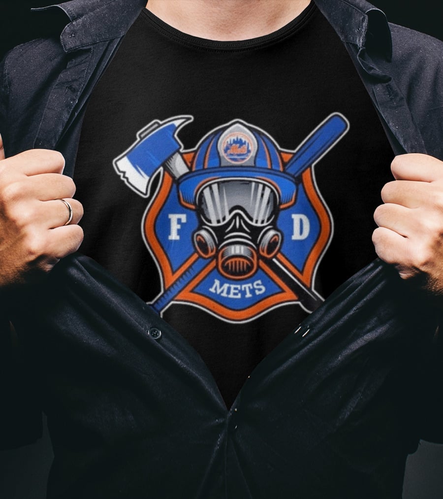 New York Mets Firefighter FD Helmet And Tools T-Shirt