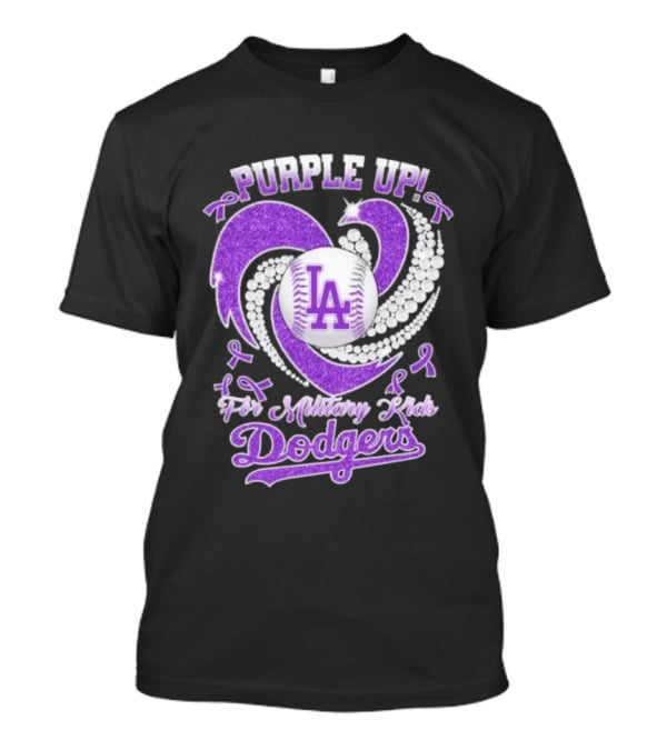 Purple Up Heart LA For Military Kids Dodgers T-Shirt