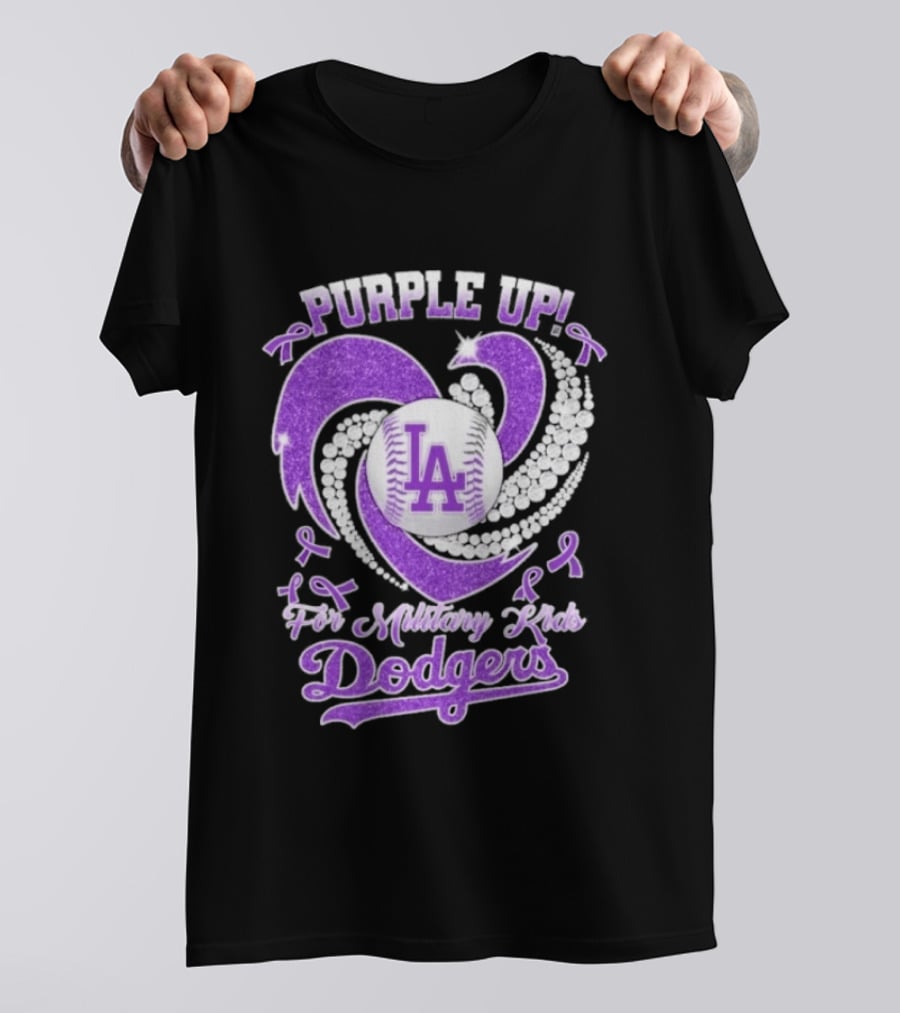 Purple Up Heart LA For Military Kids Dodgers T-Shirt