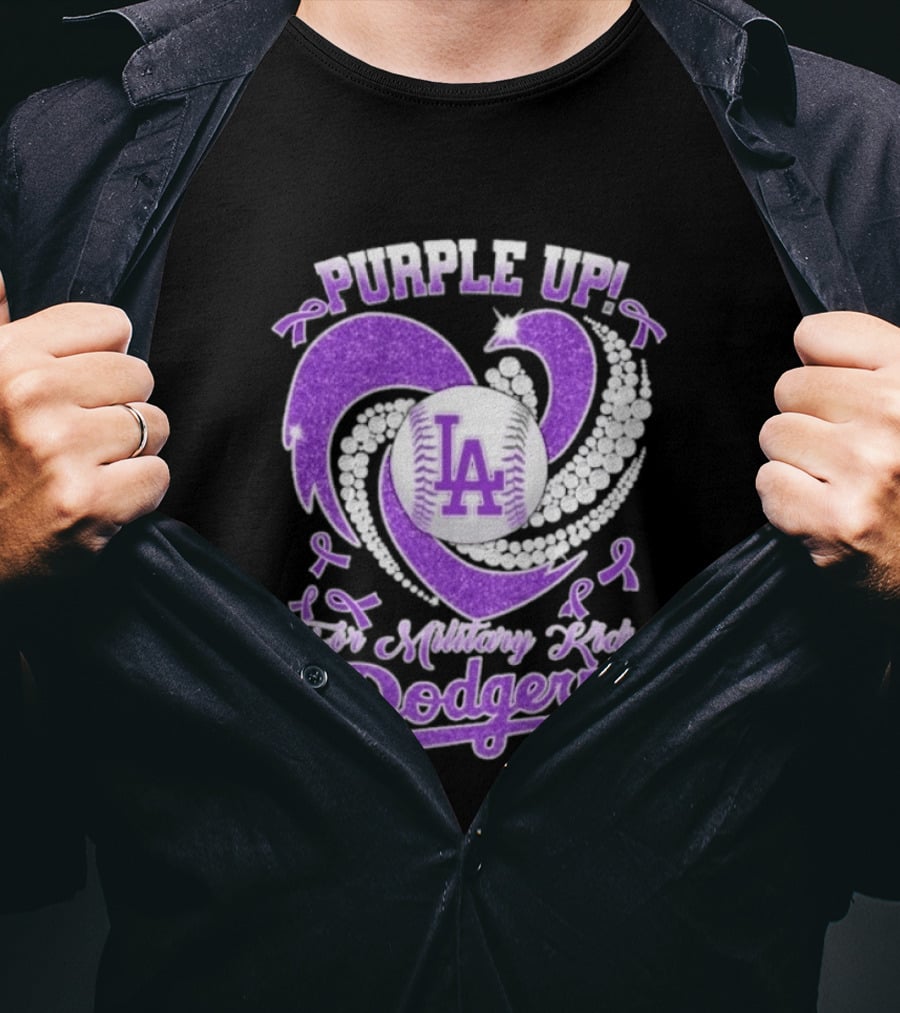 Purple Up Heart LA For Military Kids Dodgers T-Shirt
