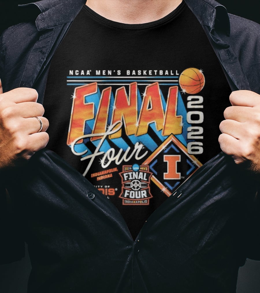 Illinois Fighting Illini NCAA Men's Basketball Final Four 2026 Indianapolis T-Shirt