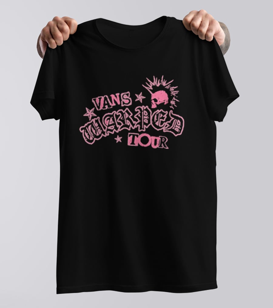 Vans Warped Tour Pink Punk Mohawk Stars T-Shirt