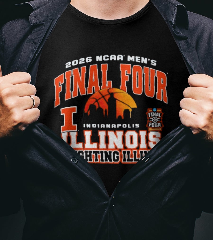 2026 NCAA Men's Final Four Indianapolis Illinois Fighting Illini Basketball T-Shirt