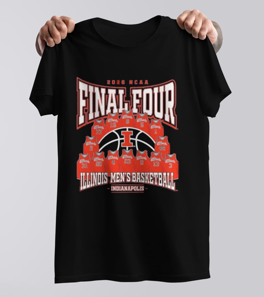 2026 NCAA Final Four Illinois Men's Basketball Indianapolis Roster T-Shirt