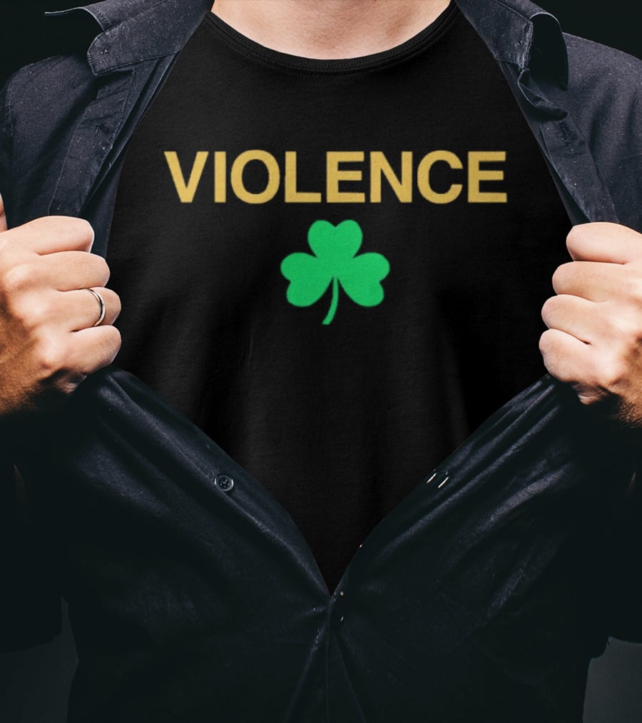 Violence Shamrock Fighting Irish Baseball T-Shirt