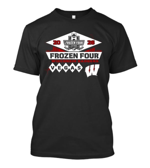 2026 Wisconsin Badgers Frozen Four Vegas Red Blue 84 Men's Ice Hockey T-Shirt