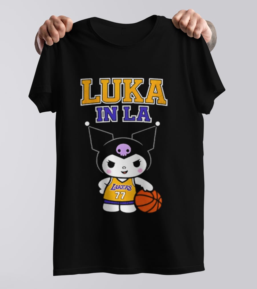 Kuromi Lakers Luka In LA #77 Basketball T-Shirt