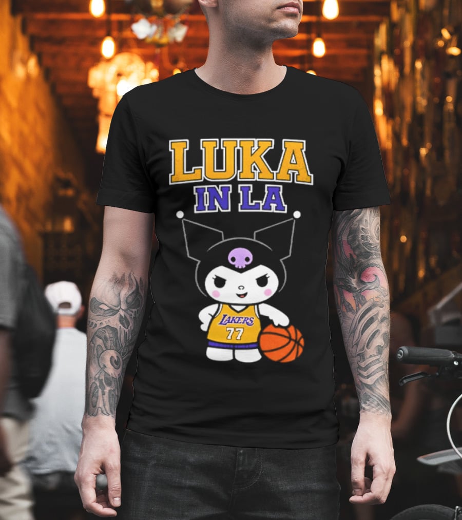 Kuromi Lakers Luka In LA #77 Basketball T-Shirt