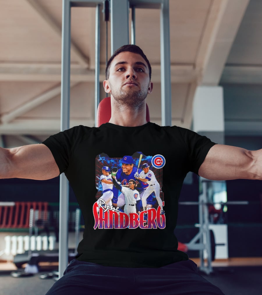 Ryne Sandberg Chicago Cubs MLB Player Collage T-Shirt