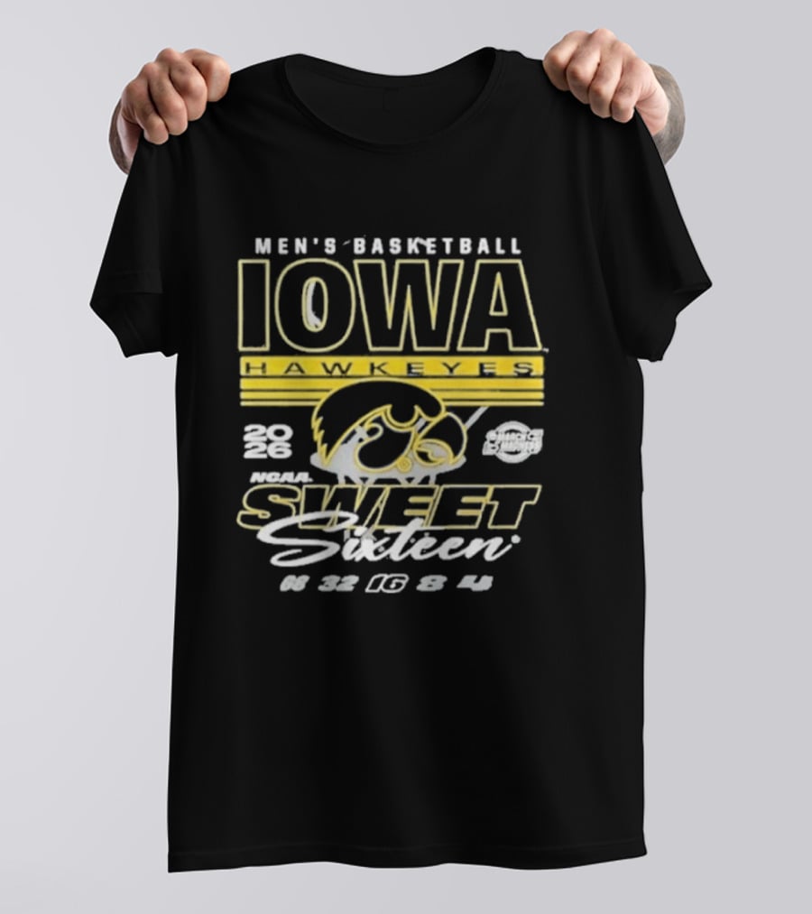 Iowa Hawkeyes Men's Basketball 2026 NCAA Sweet Sixteen March Madness 22 Tournament 16 Team Playoff T-Shirt