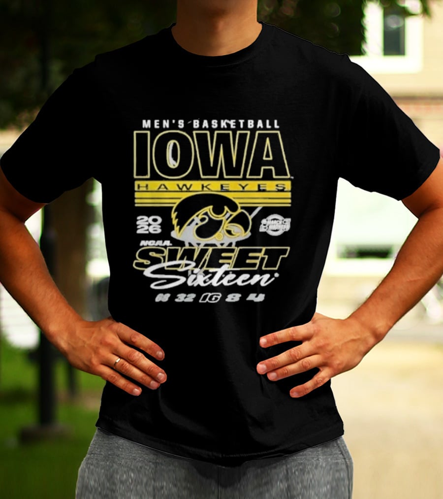 Iowa Hawkeyes Men's Basketball 2026 NCAA Sweet Sixteen March Madness 22 Tournament 16 Team Playoff T-Shirt