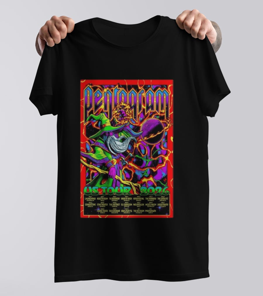 Pentagram US Tour 2026 Psychedelic Wizard T-Shirt