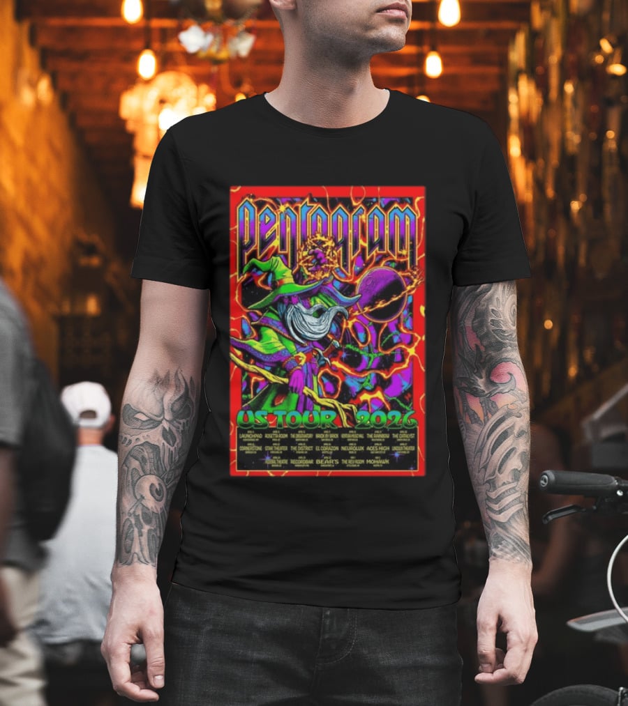 Pentagram US Tour 2026 Psychedelic Wizard T-Shirt