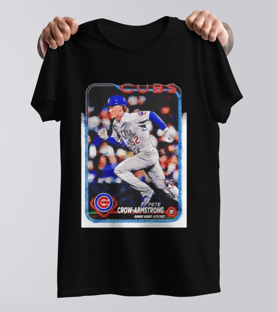 Pete Crow Armstrong Chicago Cubs Rookie Debut 9/11/2023 Topps Baseball Card T-Shirt