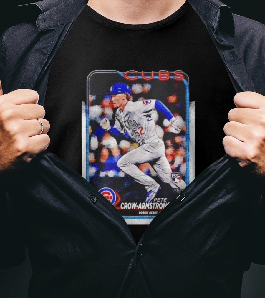 Pete Crow Armstrong Chicago Cubs Rookie Debut 9/11/2023 Topps Baseball Card T-Shirt
