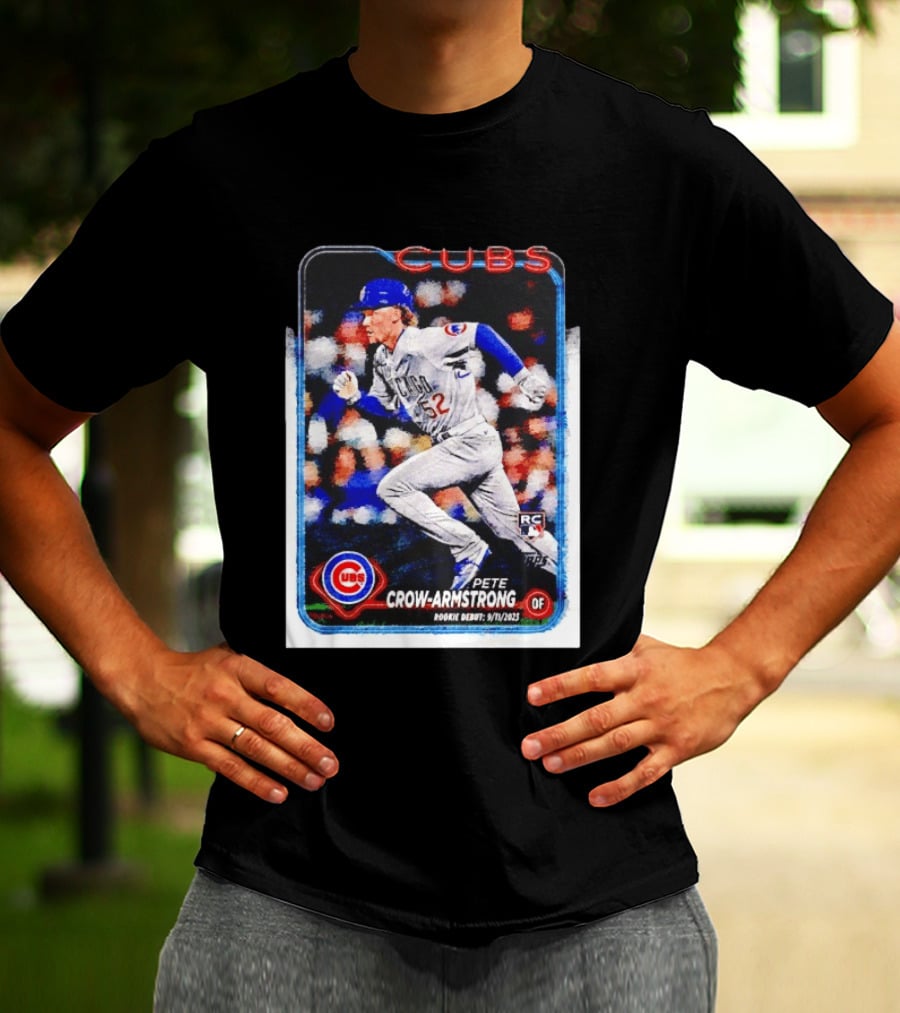 Pete Crow Armstrong Chicago Cubs Rookie Debut 9/11/2023 Topps Baseball Card T-Shirt