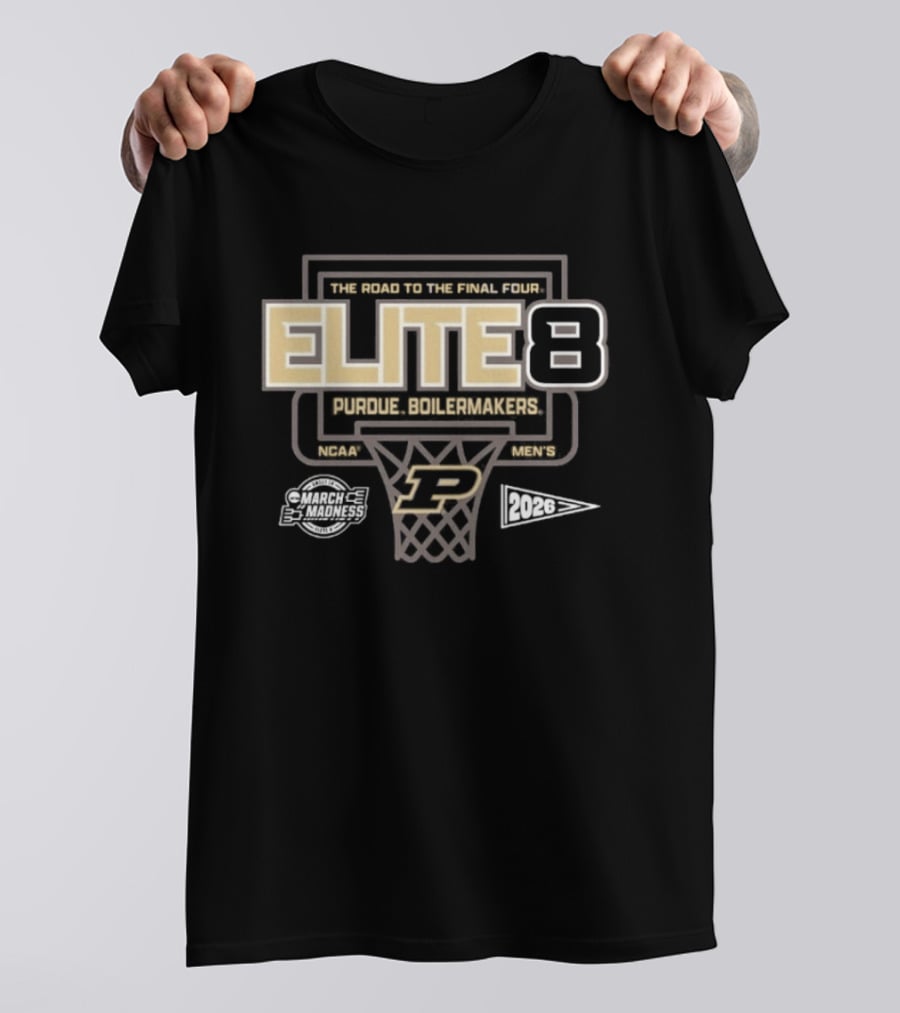 Purdue Boilermakers Men's Basketball 2026 Elite 8 Road To Final Four T-Shirt