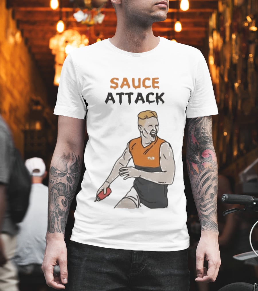 Sauce Attack Giants Edition Australian Rules Football Fan T-Shirt