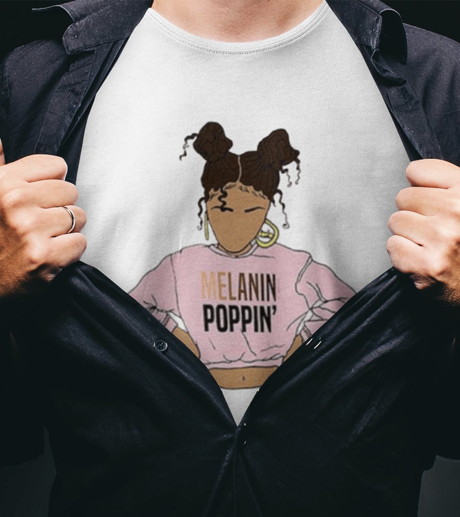 2BUNZ Melanin Poppin Pink Swea Afro Hair Trendy T-Shirt