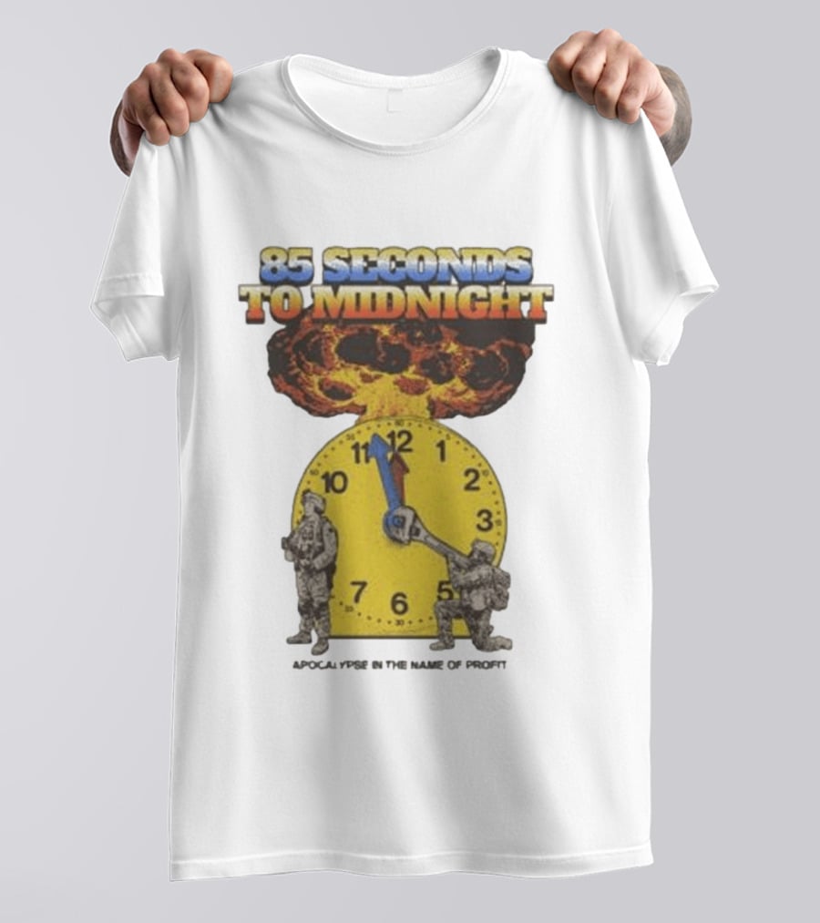 85 Seconds To Midnight Nuclear Explosion Countdown Ideologie Doomsday T-Shirt