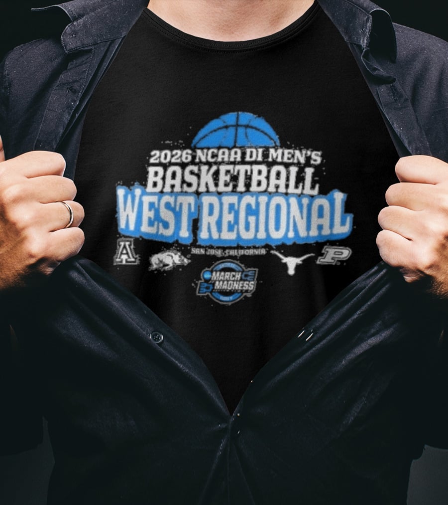 2026 NCAA DI Men's Basketball West Regional Tournament Sweet Sixteen San Jose CA T-Shirt