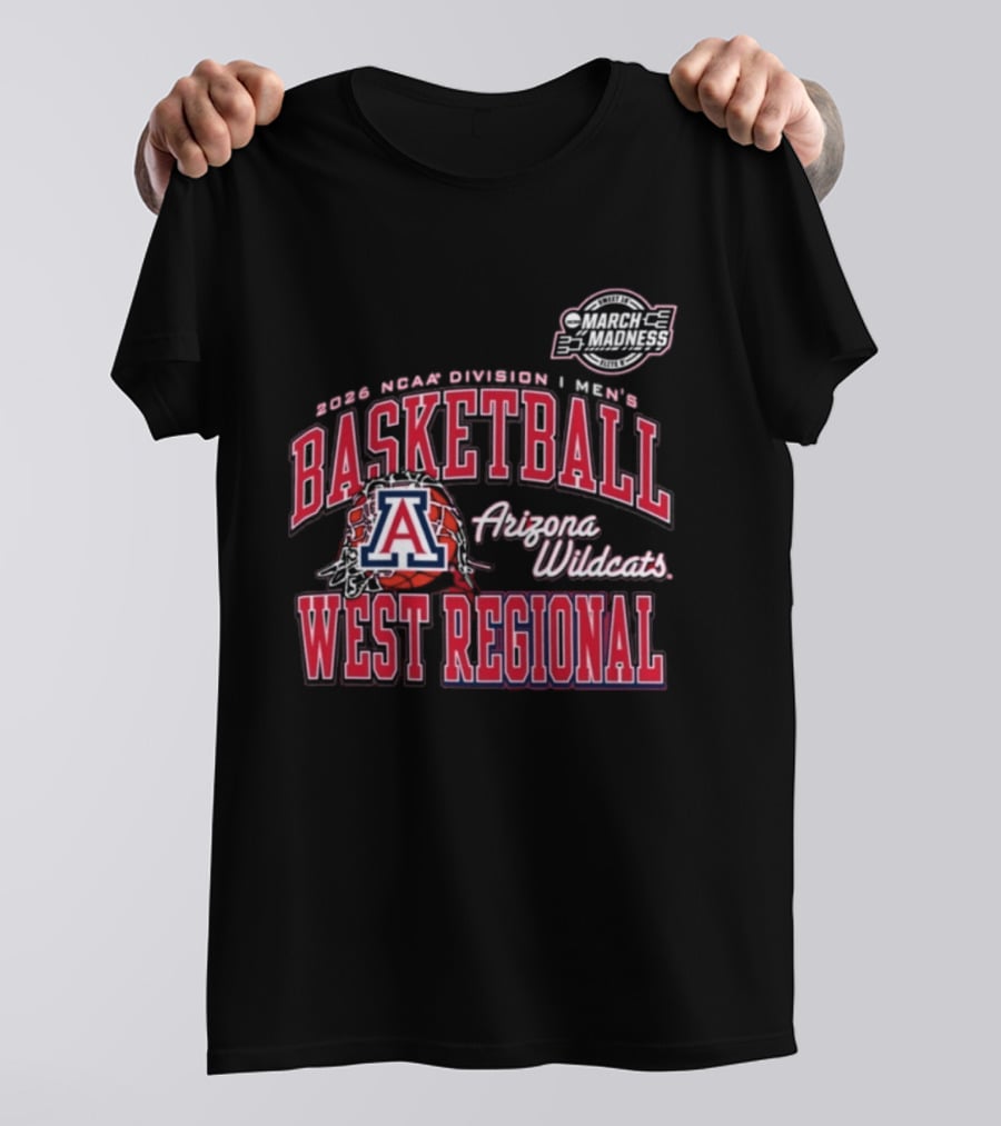 2026 NCAA Division I Men's Basketball Arizona Wildcats Sweet 16 West Regional March Madness T-Shirt