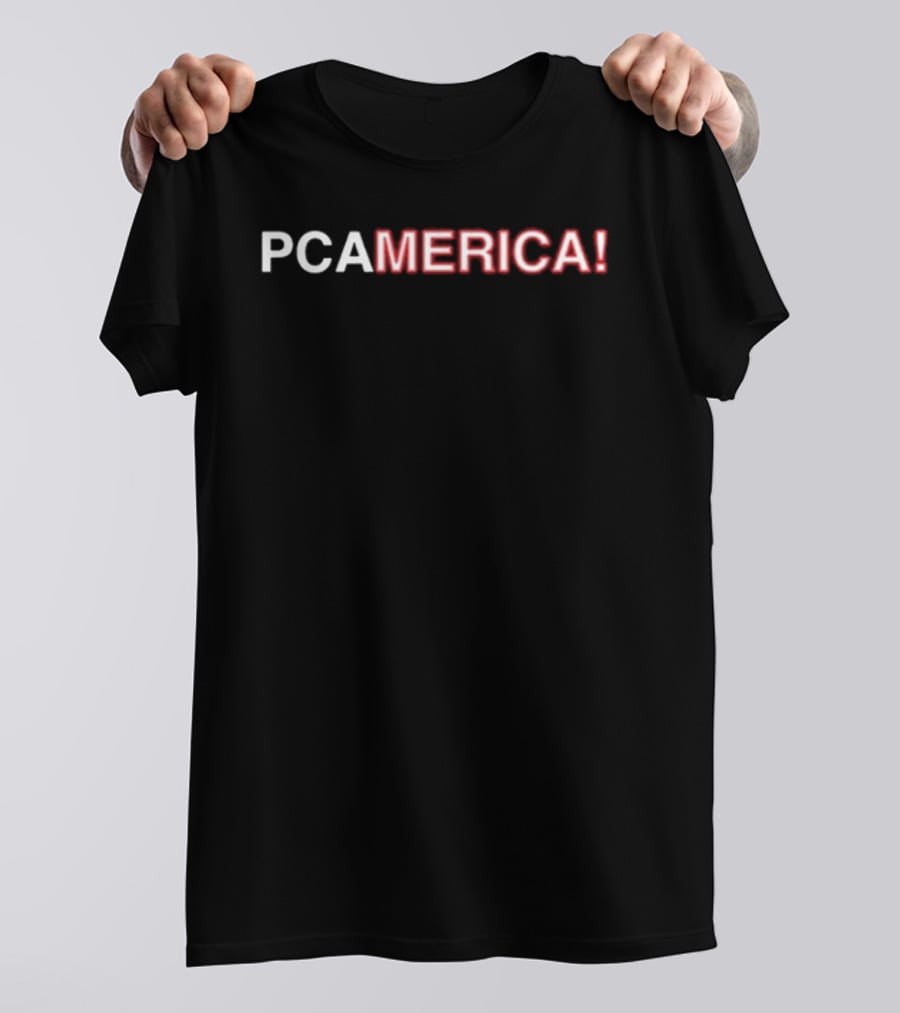PCAmerica! Bold Typography With Red Accent T-Shirt