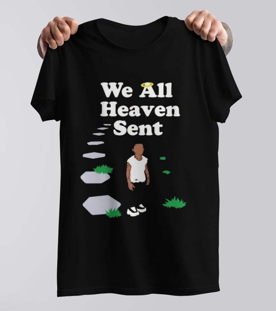 We All Heaven Sent White Halo Pathway And Figure T-Shirt