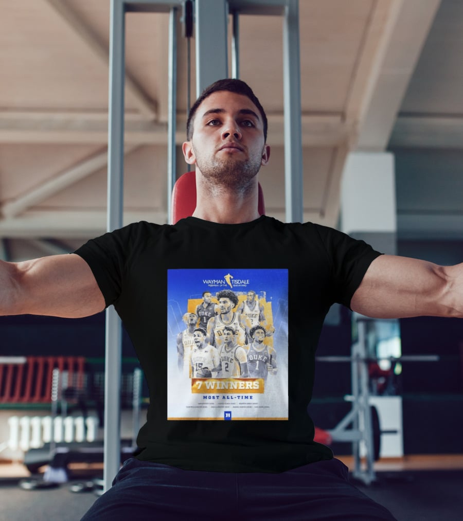 Wayman Tisdale Freshman Of The Year Award Duke Blue Devils 7 Winners Most All Time T-Shirt