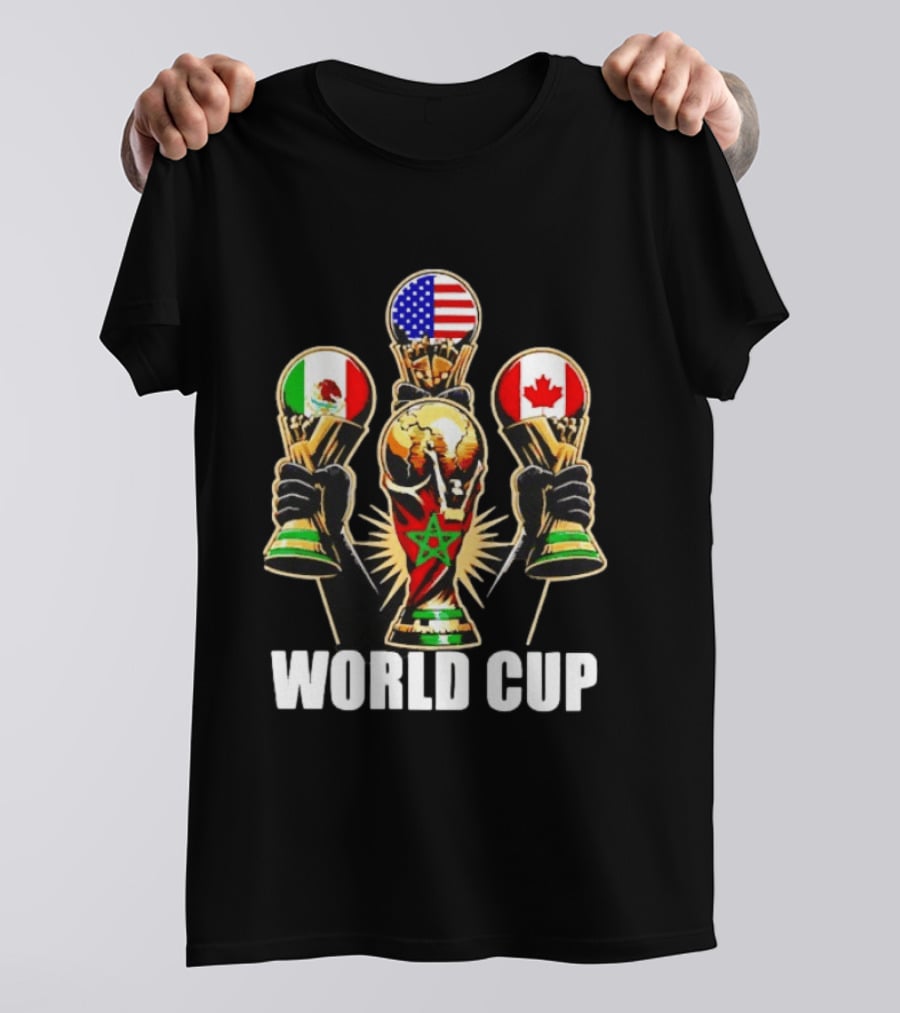 FIFA World Cup 2026 Host Nations USA Mexico Canada Trophy Celebration T-Shirt