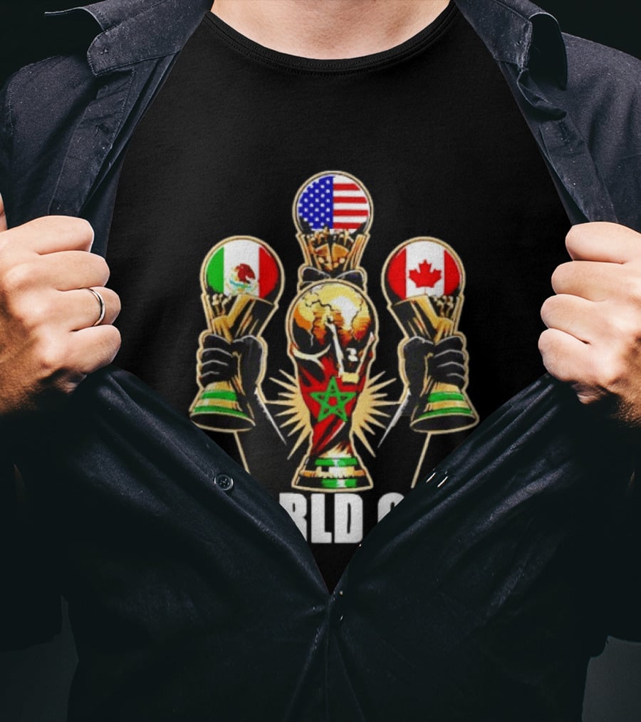 FIFA World Cup 2026 Host Nations USA Mexico Canada Trophy Celebration T-Shirt