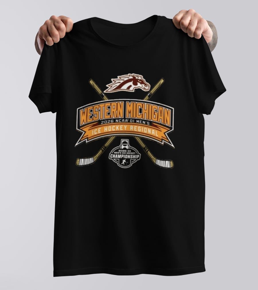 Western Michigan Broncos 2026 NCAA DI Men's Ice Hockey Regional Championship Competition T-Shirt